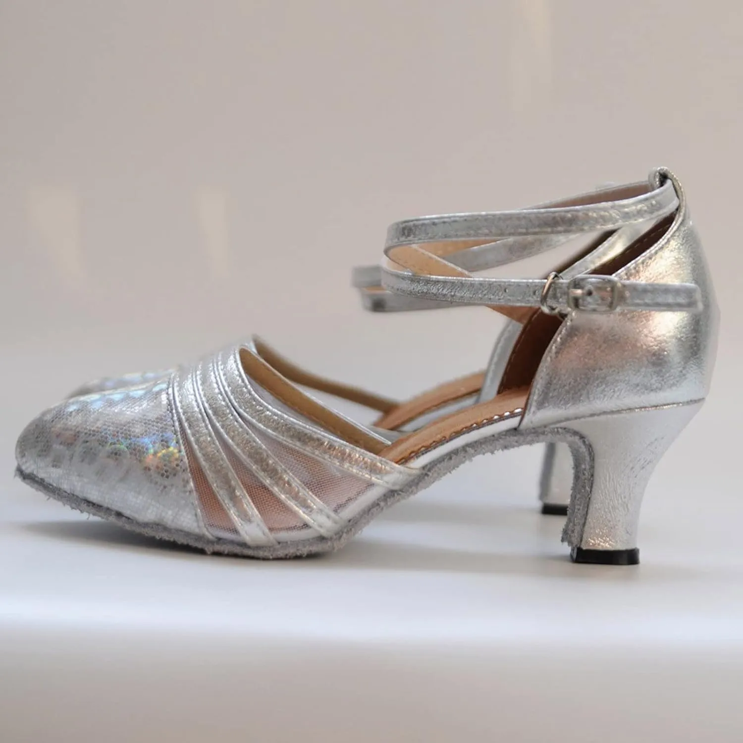 Sandals Women Latin Dance Shoes Heeled Ballroom Tango Party Heels Performance Practice Dance Shoes Latin Dance Sandals