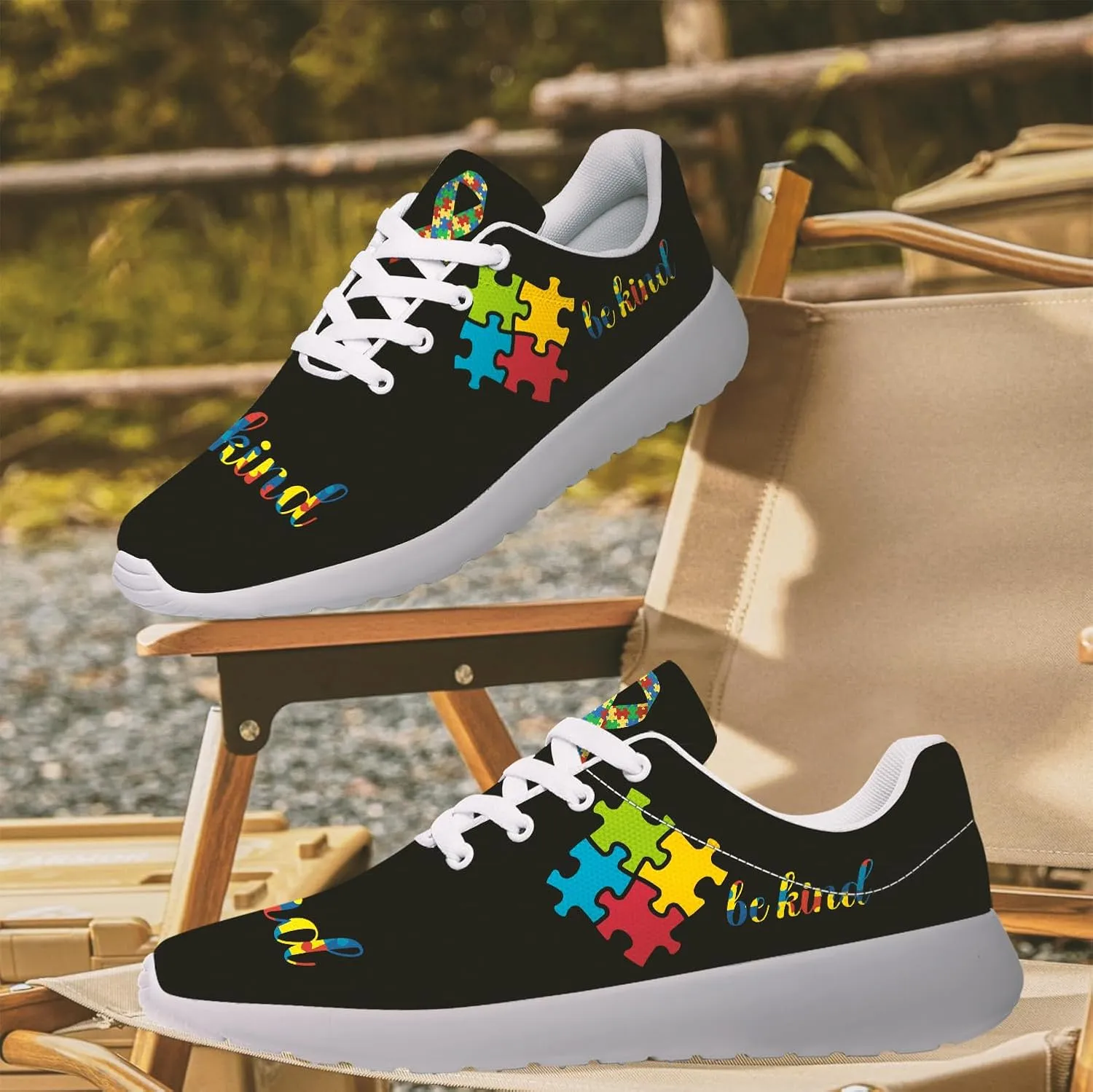 Tennis Shoes for Women Autism Awareness Shoes Running Sneakers Gifts for Women Men